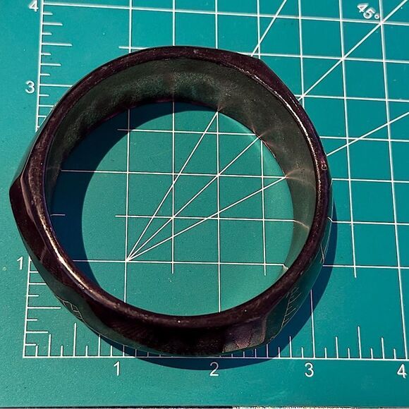 Vintage lucite sparkle leopard design brown gold bangle - Picture 2 of 9